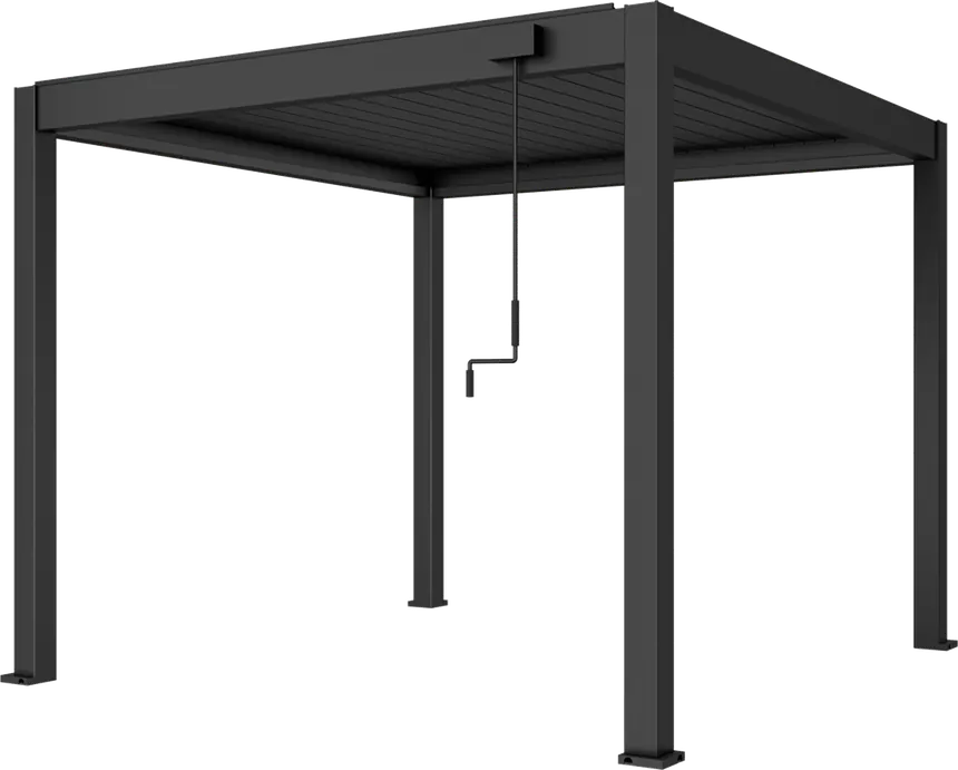 GROVE lamellenpergola in antraciet met slinger, zonder LED