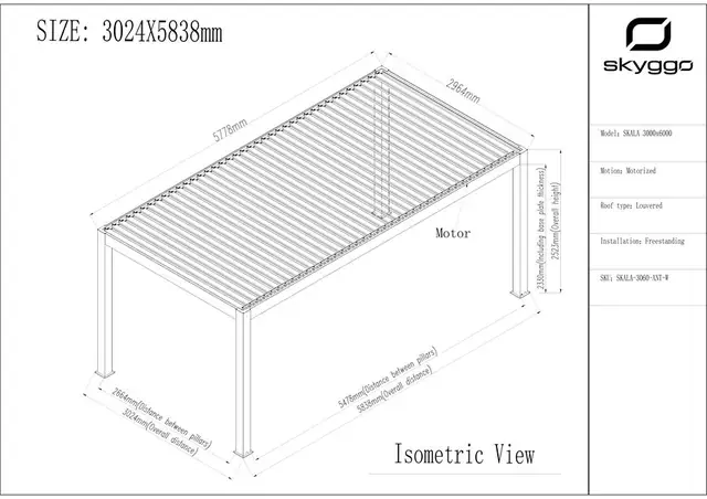 Technisch plan SKALA 3 x 6 m